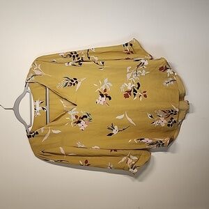 Floral Mustard Yellow Woman's Top